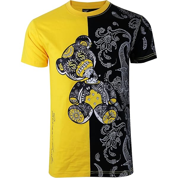 black and university gold graphic tee