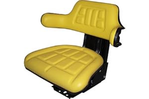 YELLOW SUSPENSION TRACTOR SEAT FITS JOHN DEERE 1020 1530 2020 2030 2040 2155 2280 TRAC SEATS BRAND (SAME DAY SHIPPING - GET IT FAST!! VIEW OUR TRANSIT MAP)