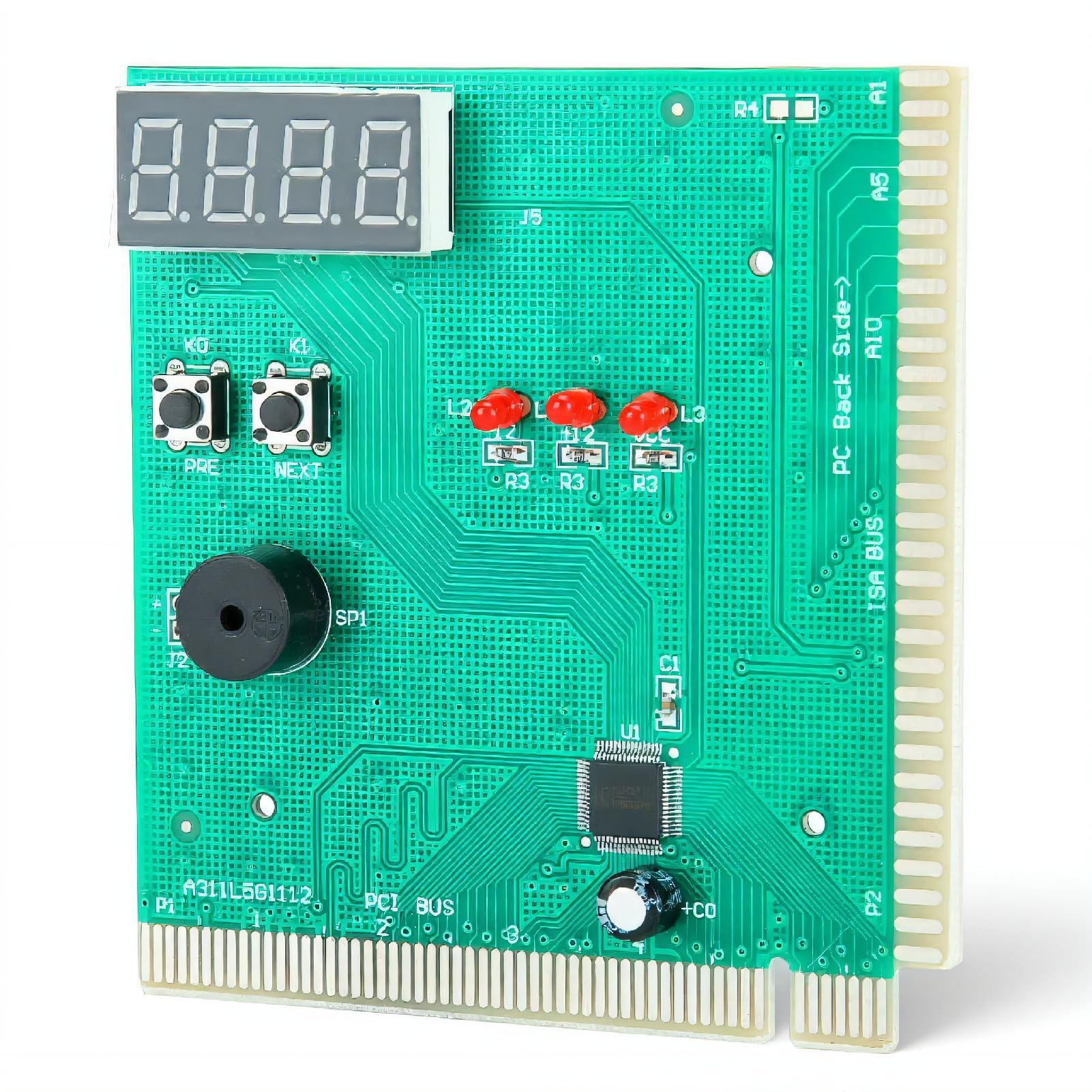 PC Computer Motherboard Analyzer Kit, 4-Digit Card PC Analyzer Computer Diagnostic Motherboard, POST Tester, for PCI & ISA, With Ming-sound to report faults function, Delicate Workmanship