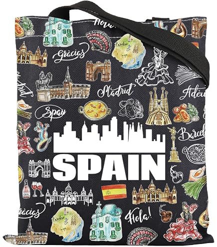 CafePress Spain Natural Canvas Tote Bag - Reusable Shopping Bag, 15x18 Inches, Medium Size - View #10