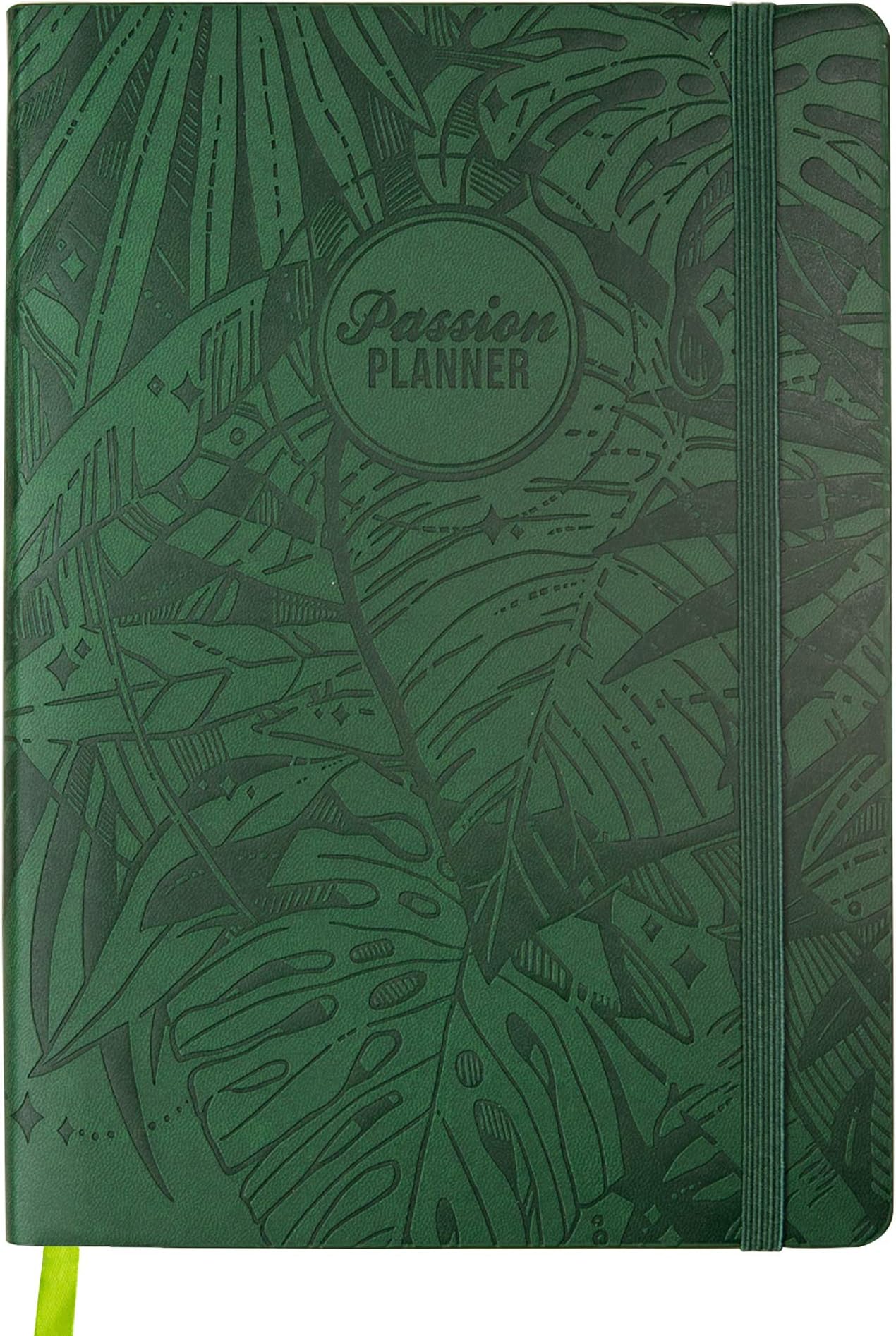 Passion Planner Medium Dated Jan-Dec 2020 - Goal Oriented Weekly Agenda, Reflection Journal (B5-6.9 x 9.8 in) Sunday Start (Forest Green)