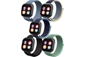 BRONGER Fit Length for Boys Girls 2,3,5 Pack Watch Band Compatible with Gizmo Watch 3 2 1/Gabb Watch 3 2 1: Hook&Loop Easy to Use for Kids