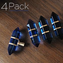 JEREVER 4 Pack Hexagonal Crystal Knobs Wire Wrapped