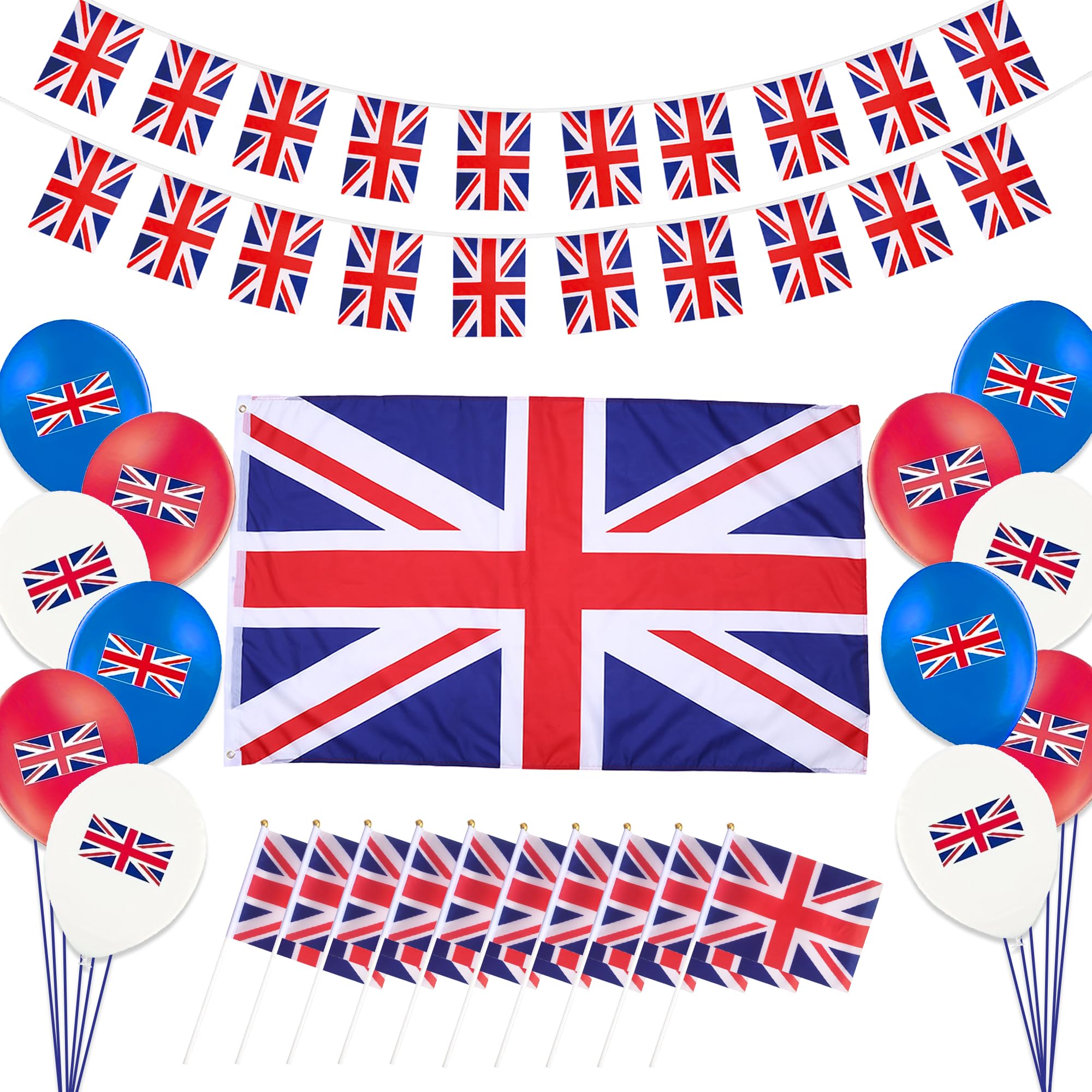 British Union Jack Flag Bunting Remembrance Day Decoration Remembrance Day Union Jack Hand Flags Union Jack Balloons Union Jack British Decorations Large Great Britain Flag 5 x 3ft Sports Decoration