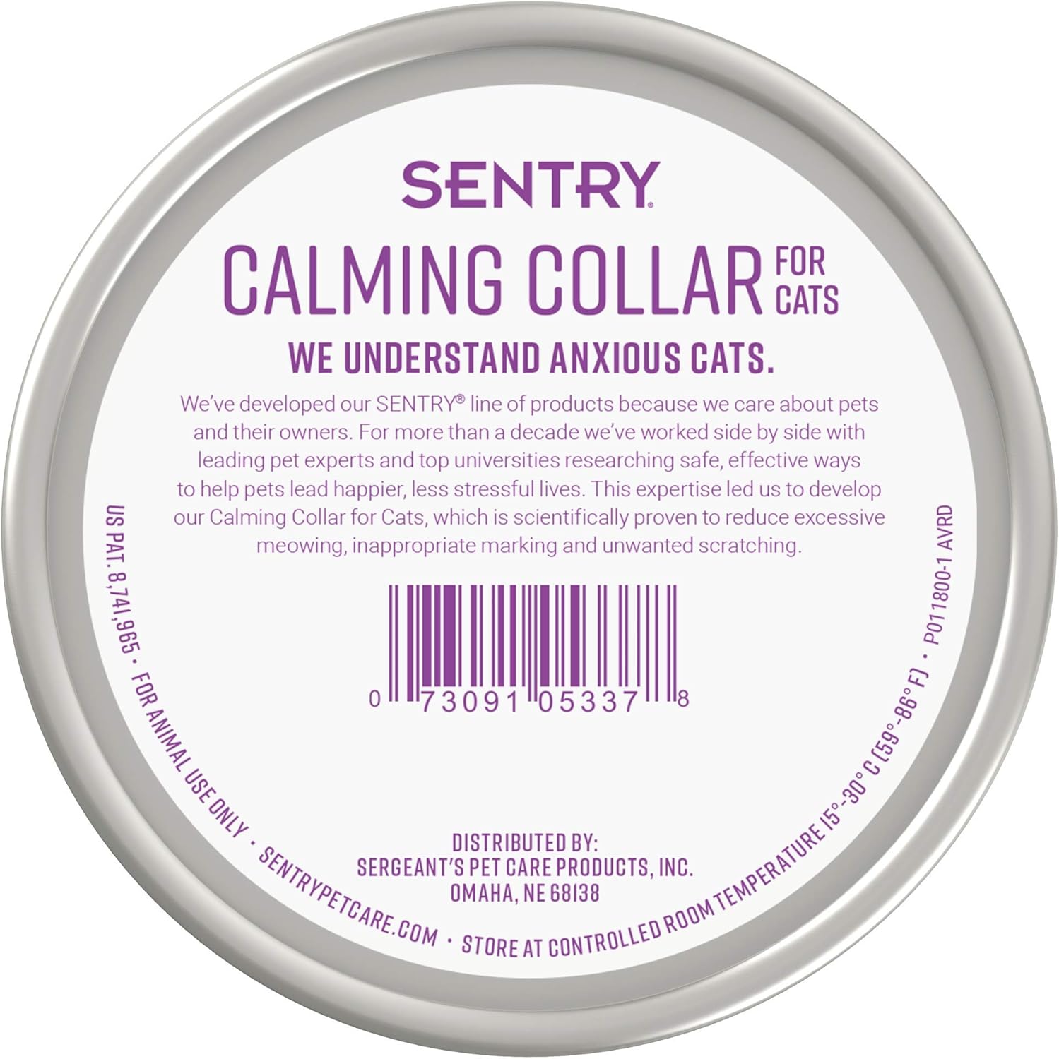 Sentry Behavior and Calming Collar for Cats, 1Ct : Pet Supplies