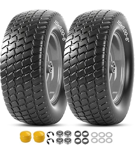 Amazon.com: NoAir® (2) Flat Free Tire Assemblies 15x6.00-6 Fits