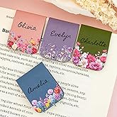 Personalized Magnetic Bookmark, Custom Leather Bookmark Birth Flower with Name, Customized Bookmarks Gifts for Book Lovers, Birthday, Christmas, Book Accessory