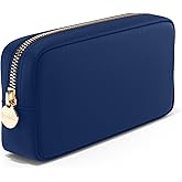 Embla Makeup Bag Travel Cosmetics Pouch and Toiletry Bag, Nylon Zipper Pouch Purse, Cute Make Up Organizer Storage Tote for Women Girls, Travel Skincare Case, Small Makeup Bags, Sapphire