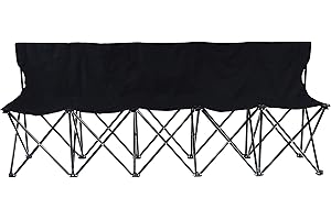 Trademark Innovations Portable 5-Seater Folding Team Sports Sideline Bench (Black)