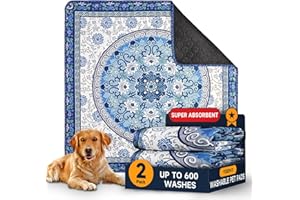 YOSEPATI Washable Pee Pads for Dogs, 2 Pack Reusable Puppy Pads 35"×35" Super Absorbent Quick Dry Dog Training Pads, Waterpro