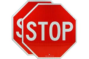 Faittoo Stop Signs, (2 Pack) 24 x 24 Inches Octagon Engineer Grade Reflective Sheeting Street Slow Warning Signs, Rust Free Aluminum, UV Protected and Waterproof, Weather Resistant, Durable Ink