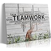 BRPXJRA Office Teamwork Motivational Wall Art Inspirational Office Canvas Wall Decor We Are A Team Posters Rustic Positive Affirmations Pictures Positive Quotes Prints Paintings Ready To Hang16x12in