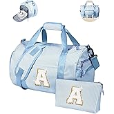 Vogewood Birthday Gift for Teenager, Girls Travel Duffle Bag, Kids Initial Overnight Bags with Shoe Compartment, Customized Weekender Bag with Makeup Pouch, Teen Girls Gifts Trendy Stuff (Letter A)