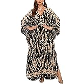 KEYLORTING Women’s Kaftan Beach Cover Up Dress Plus Size Summer Swimsuit Loungewear Maxi Dress