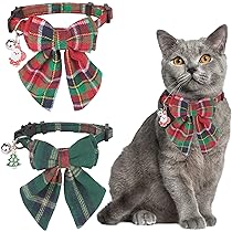 Collier De Noël Pour Chat Et Chiot - Lot De 4 Avec Nœud Papillon Et Clochette - Taille Réglable - 5