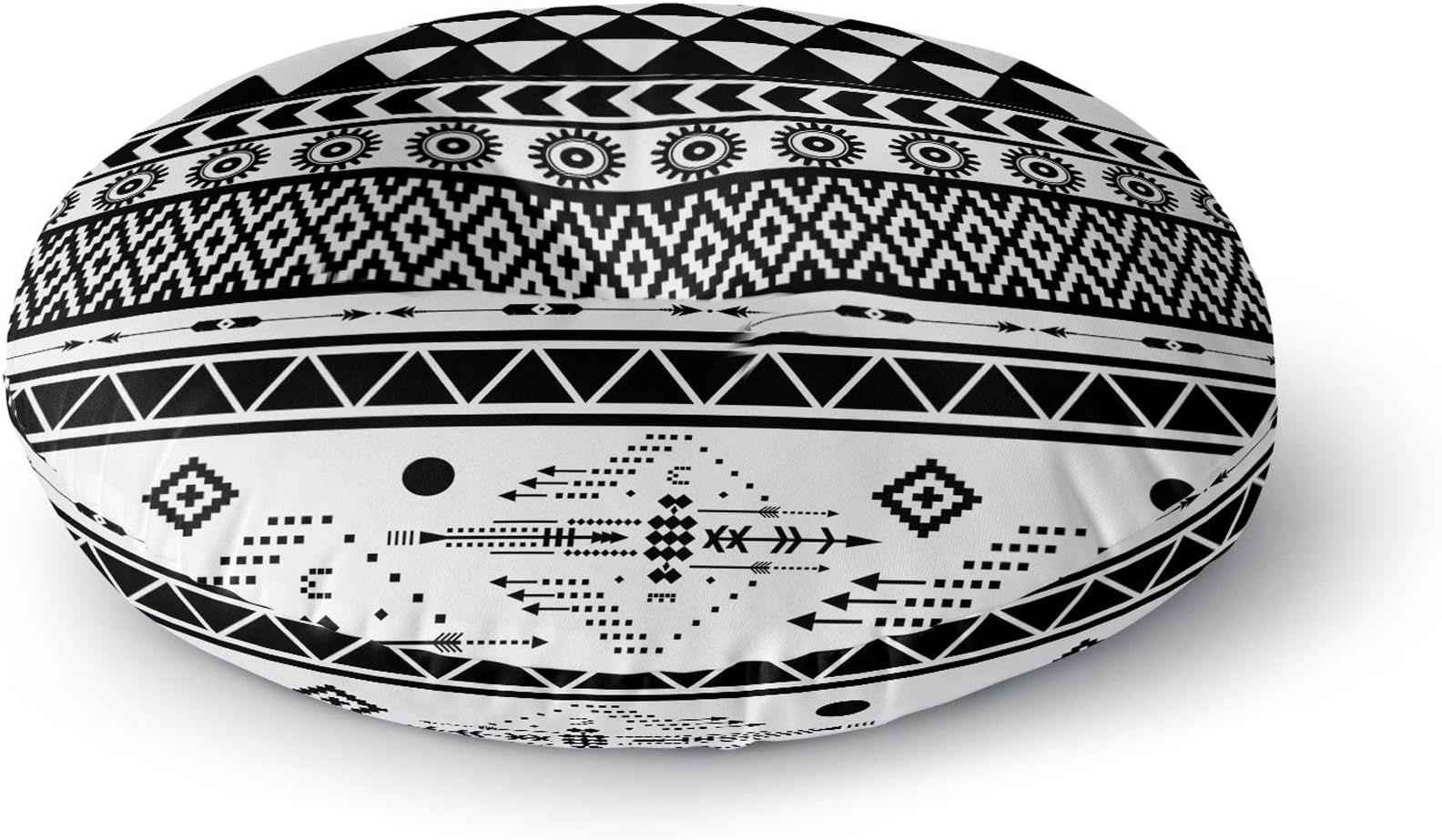 KAVKA Designs Black and White Moroccan Floor Pillow, (Black/White) - NAVAJO Collection, Size: 23x23x8 - (TELAVC022FPR23)