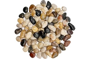 RITOLLO River Rocks Pebbles for Indoor Plants 3/8-1 Inch Natural Aquarium Gravel Decorative Fish Tank Rocks Garden Landscaping Decor