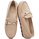 SONALOONG Loafers for Women,Arch Support & All-Day Comfort,Slip On Women's Flats Casual Work Walking Dress Shoes Business Office Beige Suede 7
