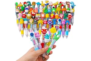 CZWZ 50Pcs Mini Multicolor Pens in One 4-in-1 Cute Pens Bulk for Kids, Ballpoint Pen for Birthdays and Children's Parties, Fun Pen Gifts Assorted Ink Kawaii Pen