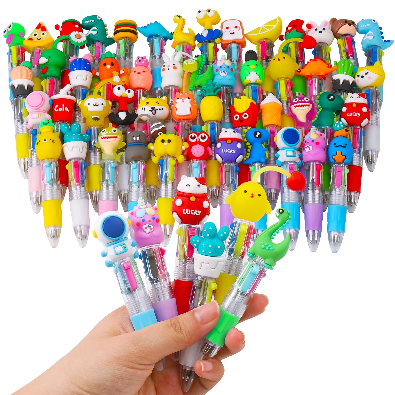 Photo 1 of 50Pcs Mini Multicolor Pens in One 4-in-1 Cute Pens Bulk for Kids, Ballpoint Pen for Birthdays and Children's Parties, Fun Pen Gifts Assorted Ink Kawaii Pen
