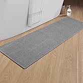 chakme Bathroom Rugs Mat 59x17, Ultra Thin Non Slip Bath Mat Runner Quick Dry Absorbent Bath Mat for Bathroom Floor, (Dark Grey, 59"x17")