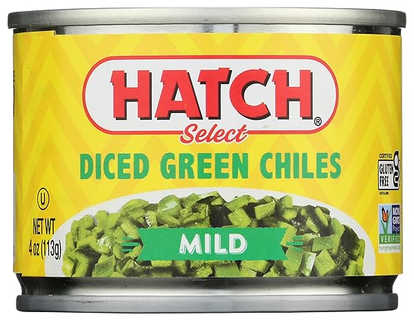 HATCH MILD DICED GREEN CHILIES, 4 OZ