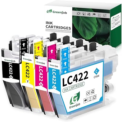 Greenjob LC422 Ink Cartridges for Brother LC-422 LC-422XL 4-Pack