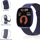 Higgs Strap for Fitbit Versa 3/4 Sense 2 Stainless Steel Mesh Band Blue view 3