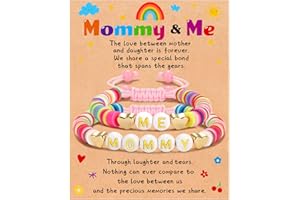 GLITTO First Day of School Preschool/Kindergarten/1st Grade/2nd Grade Bracelets, 2 PC Back to School Bracelet Mommy and Me, Matching Adjustable Heart Beaded Bracelets Jewelry Gifts