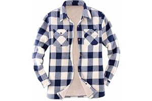 ThCreasa Womens Sherpa Fleece Lined Flannel Shirt Jacket Warm Button Up Plaid Shirt Jac (Sherpa Fleece Throughout)