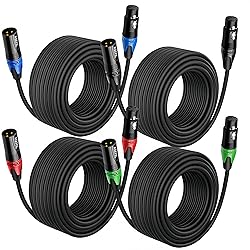 AQOOL XLR Cables 25ft 4 Pack, XLR Microphone Cable