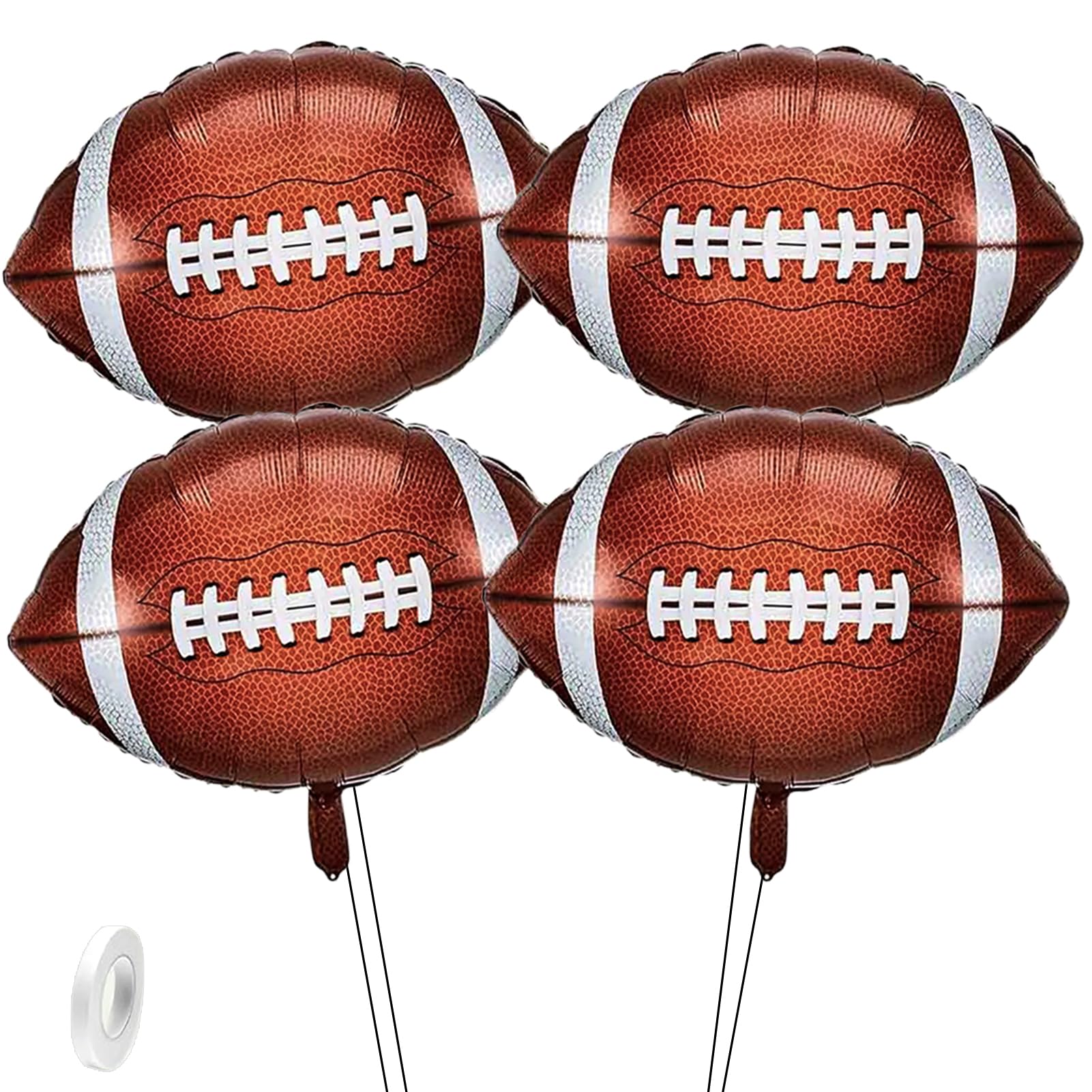 View 1 of 4Pcs Football Balloons 26inch Football Party Balloons Heavy Duty Foil Balloons for Sport Themed Football Themed Birthday Party Decor