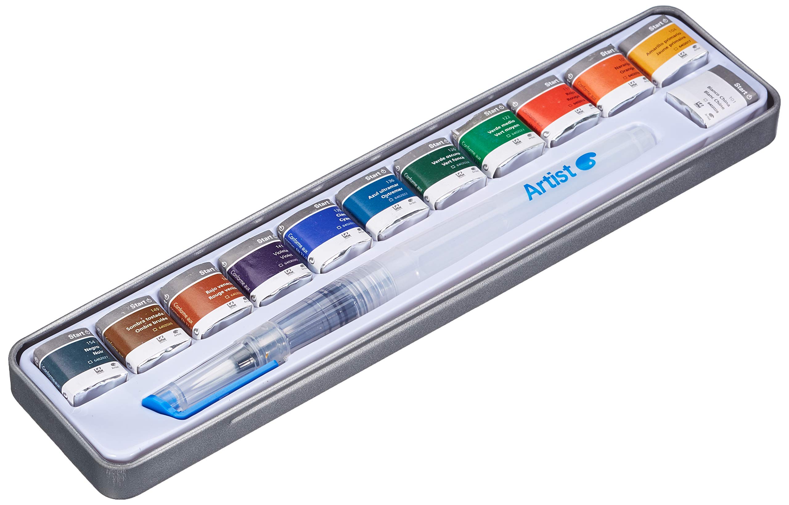 Artist 431015700 Box of 12 Watercolour Paints with Refillable Brush
