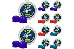 Earvolution Original Putty Buddies Ear Plugs for Swimming - Invented by an Ear Physician - Moldable, Premium Silicone Ear Plugs - One Size - Waterproof - Made in The USA - 10 Pack - Blue/Red/Teal