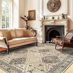 CAPALOCA 4x6 Area Rug Bohemian Rugs with Print