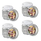 CURTA 9" Round Aluminum Foil Pans with Clear Lids