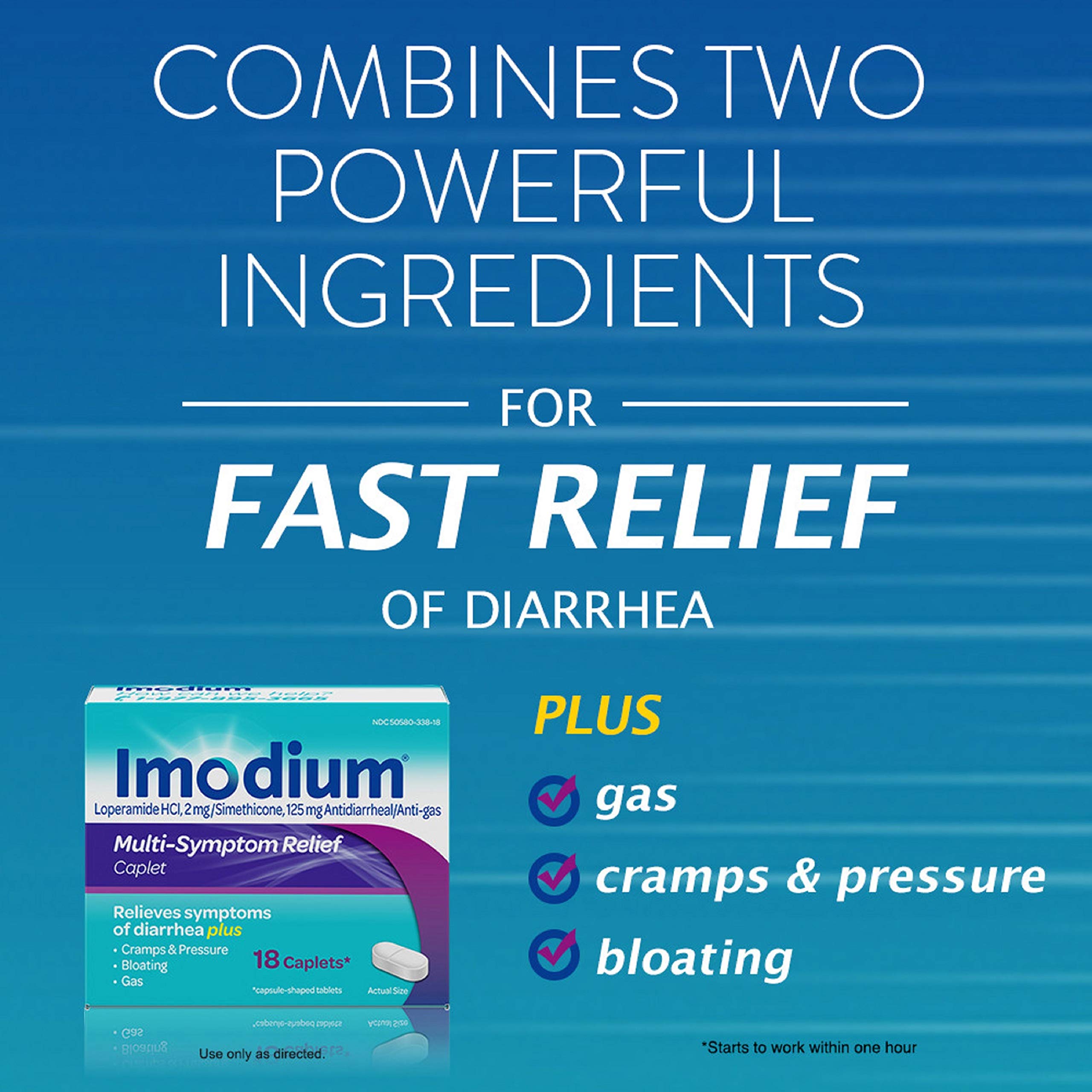 Imodium MultiSymptom Relief AntiDiarrheal Caplets, Loperamide