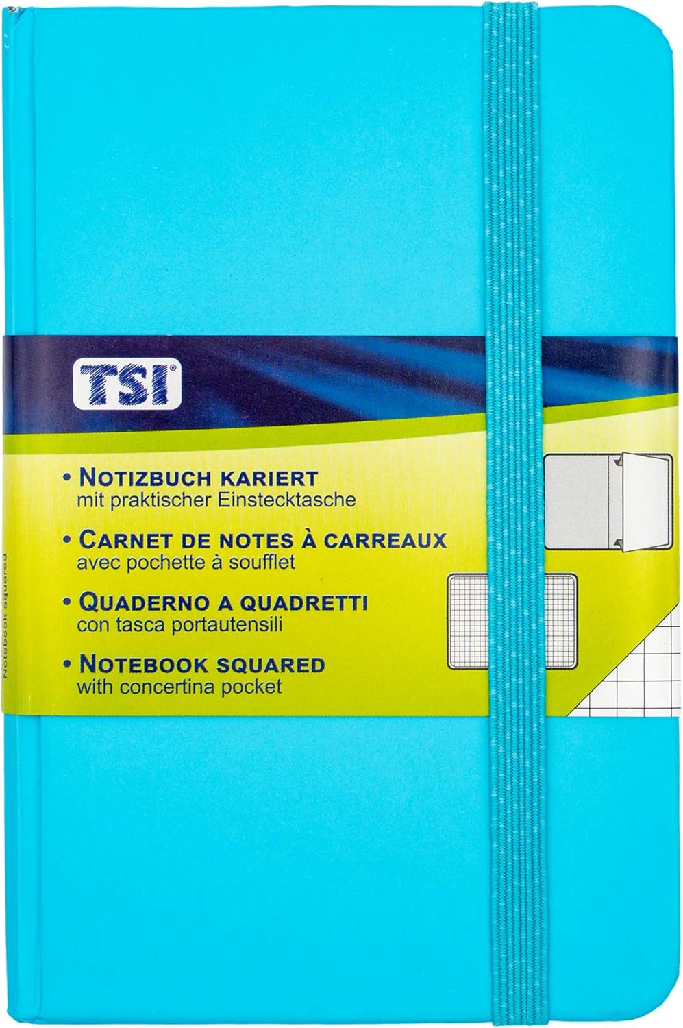 TSI Notebook A6/Pocket Squared 192 Pages Colour Blue Item No. 63556-BL, DIN A6/Pocket