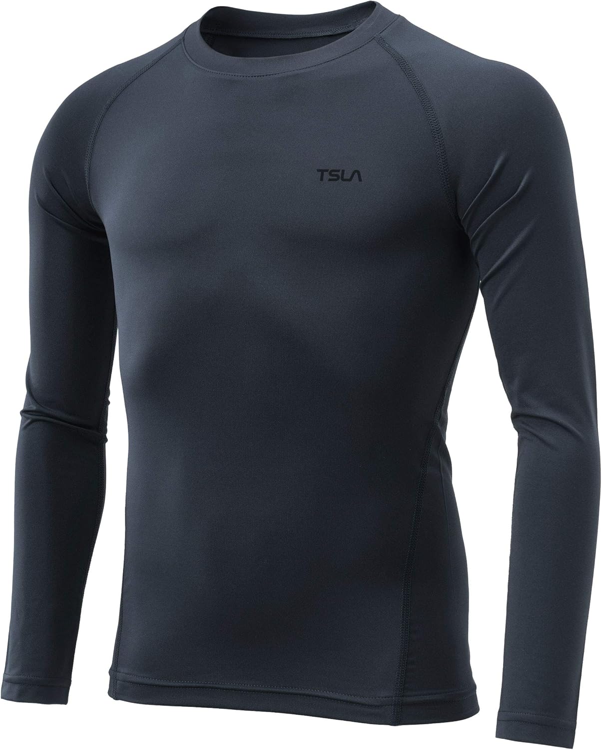 TSLA Boy's/Girl's Thermal Long Sleeve Tops, Crew Neck Fleece Lined Compression Base Layer Shirts: Clothing