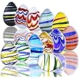 HDCRYSTALGIFTS 1.3inch Crystal Eggs Easter Eggs Handmade Tiny Eggs Decorative Home Decoration Collectible Figurine for Boy Girl Party Favor Craft（12 pcs）