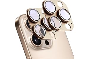 SHANG PIN JIA 2 Pack Camera Lens Protector for iPhone 16 Pro/16 Pro Max,[Not Easy to Breakn ] AR Tempered Glass Strong Adsorption Metal Camera Cover Screen-Desert Gold