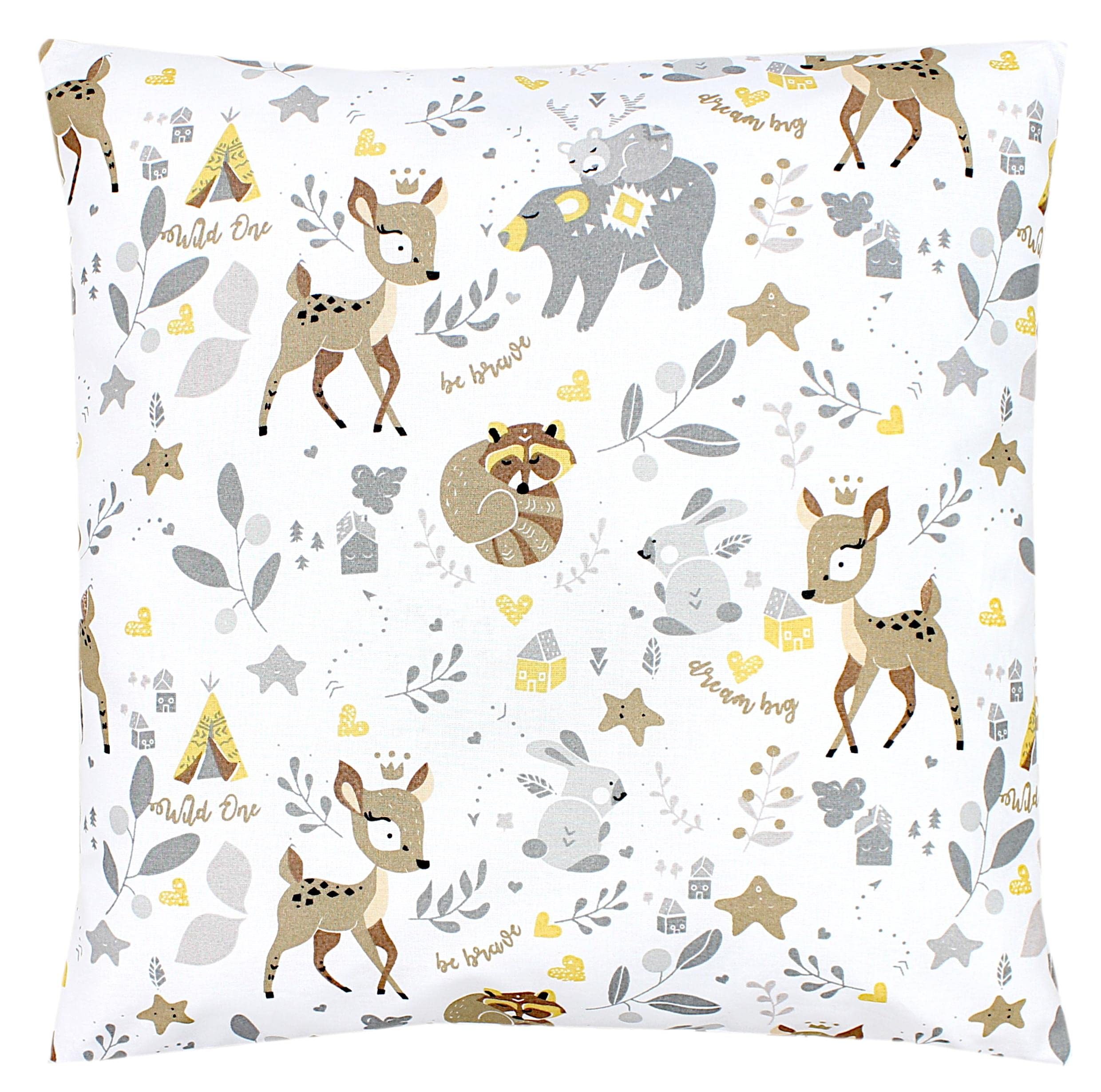 TupTam Children's Pillow Case with Decorative Patterns, Wild Animals, 40 x 40 cm