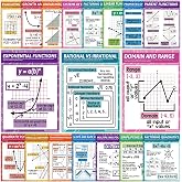 OBUSATT 18Pcs Math Posters for Classroom Algebra Posters for High School Supplies Math Bulletin Board Classroom Decorations Mathematics Educational Knowledge Wall Decor Teacher Must Haves 14 x 11 Inch