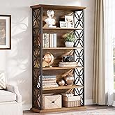 Tribesigns 6-Tier Tall Bookshelf, 71" Industrial Bookcase with Metal Frame, Freestanding Open Storage Shelves for Home Office
