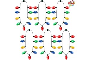 JOYIN 6 Packs Christmas LED Light Up Bulb Necklaces 9 Bulbs LED Necklace Holiday Xmas Costume Accessories for Christmas Party Favor Party Supply