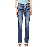 WallFlower Luscious Curvy Bootcut Jeans for Women, Mid-Rise Insta Stretch Denim, Size-Inclusive Juniors Jeans, Sizes 0 to 24