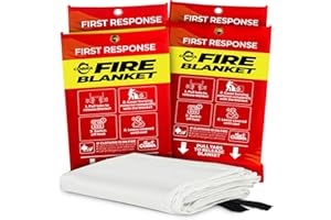 Mart Cobra Emergency Fire Blanket for Home and Kitchen - 4 Pack - Fire Blankets Emergency for Home 40” x 40” - Fire Suppression Blanket - Home Safety Fiberglass Welding Blanket
