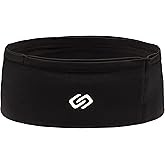Sporteer VersaMax Running Belt, Travel Belt, Workout Waist Pack - Large Security Pockets Fit All Smartphones, Money, Passport, and Other Valuable Items (Black, Small)