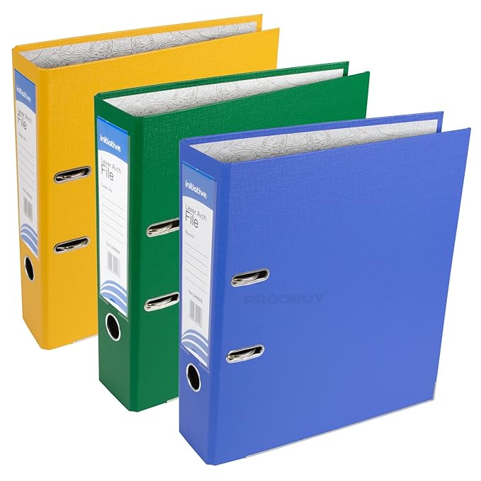 3 x Strong A4 Polypropylene Lever Arch Files Large Office Paper Storage