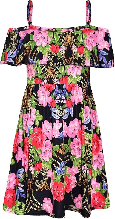 red floral skater dress